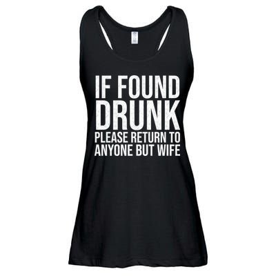 If Found Drunk Please Return To Anyone But Wife Funny Ladies Essential Flowy Tank