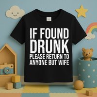 If Found Drunk Please Return To Anyone But Wife Funny Toddler T-Shirt