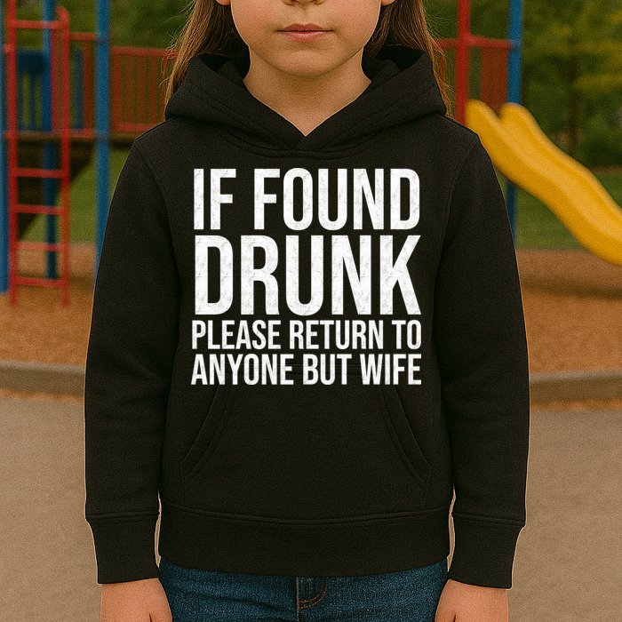 If Found Drunk Please Return To Anyone But Wife Funny Kids Hoodie