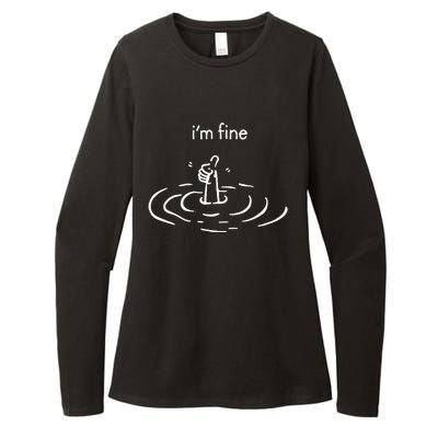 IM Fine Drowning Meme Funny Womens CVC Long Sleeve Shirt