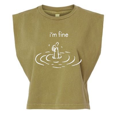 IM Fine Drowning Meme Funny Garment-Dyed Women's Muscle Tee