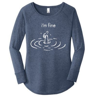 IM Fine Drowning Meme Funny Women's Perfect Tri Tunic Long Sleeve Shirt