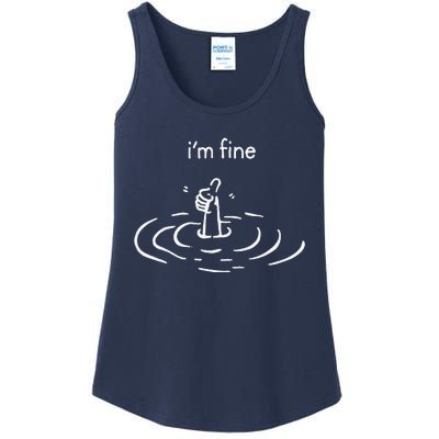 IM Fine Drowning Meme Funny Ladies Essential Tank