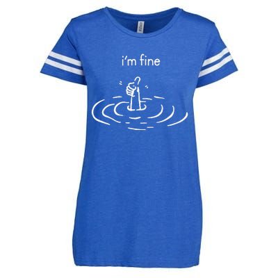 IM Fine Drowning Meme Funny Enza Ladies Jersey Football T-Shirt