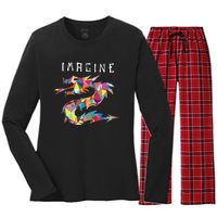 Imagine Fantasy Dragon Tattoo Women's Long Sleeve Flannel Pajama Set 