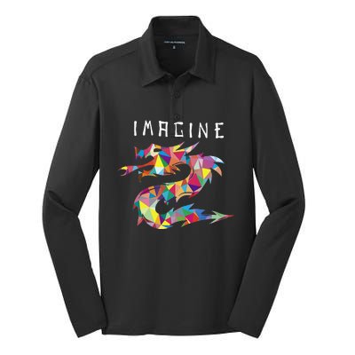 Imagine Fantasy Dragon Tattoo Silk Touch Performance Long Sleeve Polo