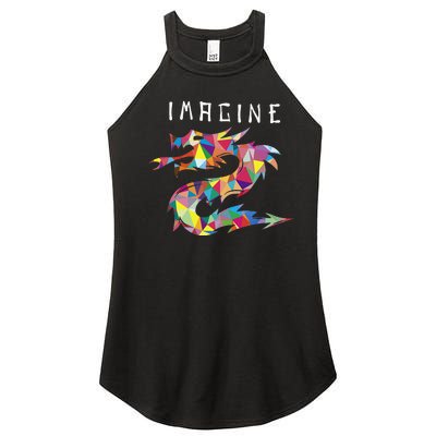 Imagine Fantasy Dragon Tattoo Women’s Perfect Tri Rocker Tank