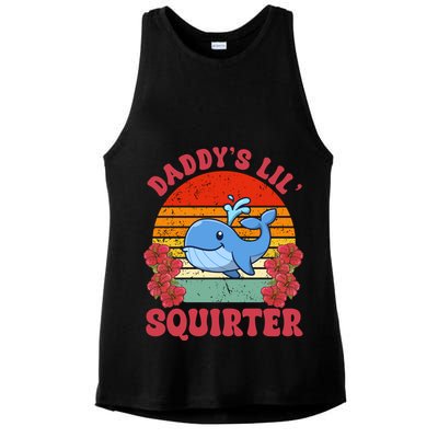 Inappropriate Funny Daddys Lil Squirter Embarrassing Ladies PosiCharge Tri-Blend Wicking Tank