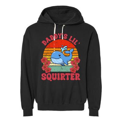 Inappropriate Funny Daddys Lil Squirter Embarrassing Garment-Dyed Fleece Hoodie