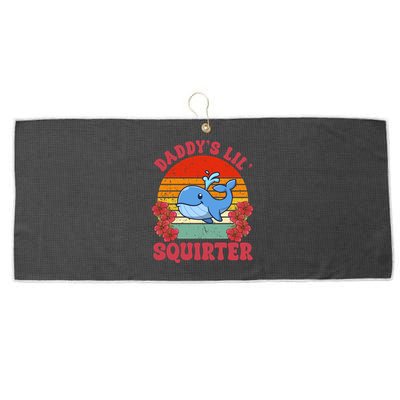 Inappropriate Funny Daddys Lil Squirter Embarrassing Large Microfiber Waffle Golf Towel