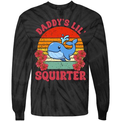 Inappropriate Funny Daddys Lil Squirter Embarrassing Tie-Dye Long Sleeve Shirt