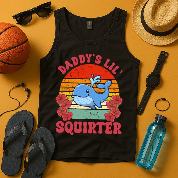 Inappropriate Funny Daddys Lil Squirter Embarrassing Tank Top