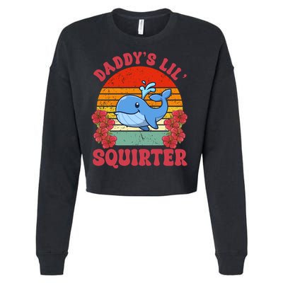 Inappropriate Funny Daddys Lil Squirter Embarrassing Cropped Pullover Crew