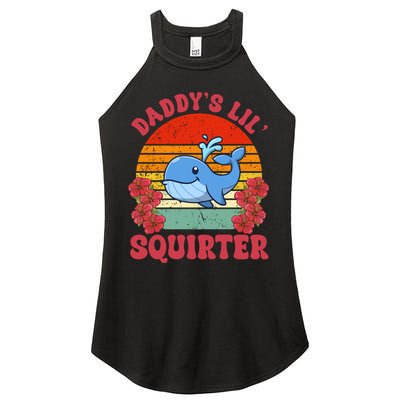 Inappropriate Funny Daddys Lil Squirter Embarrassing Women's Perfect Tri Rocker Tank