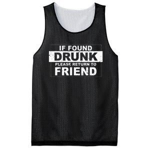 If found drunk please return to friend Mesh Reversible Basketball Jersey Tank