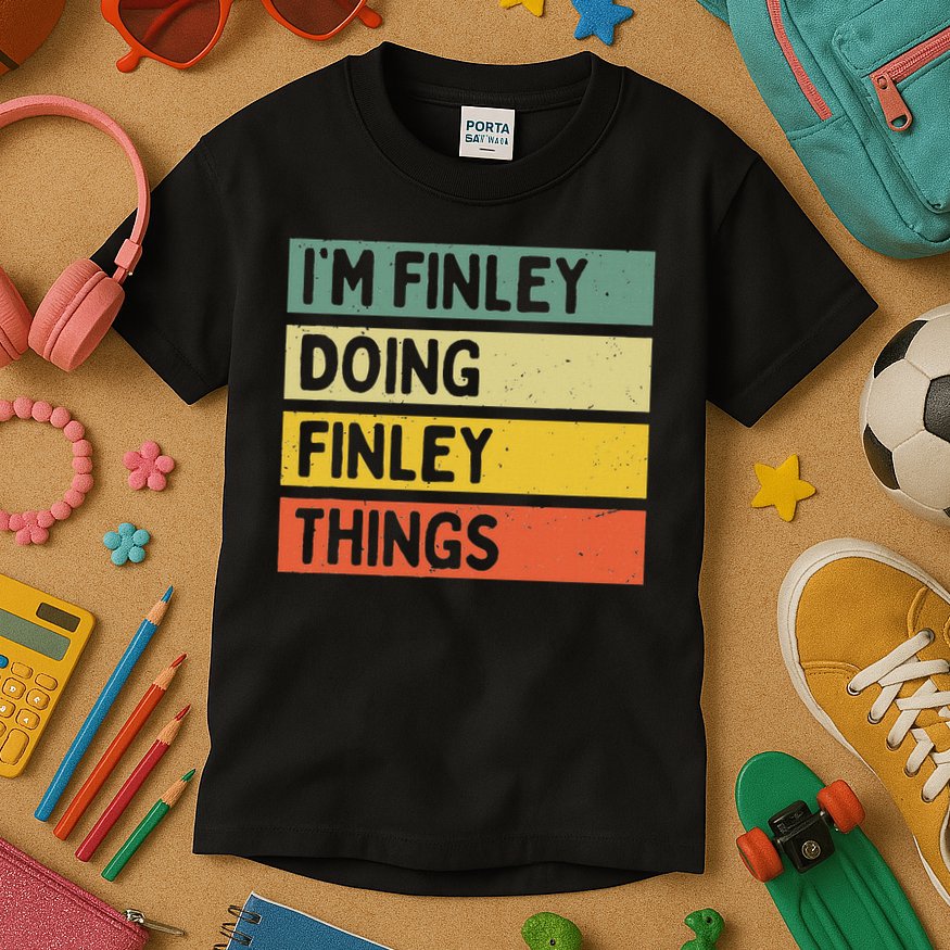 I'm Finley Doing Finley Things Funny Personalized Quote Kids T-Shirt