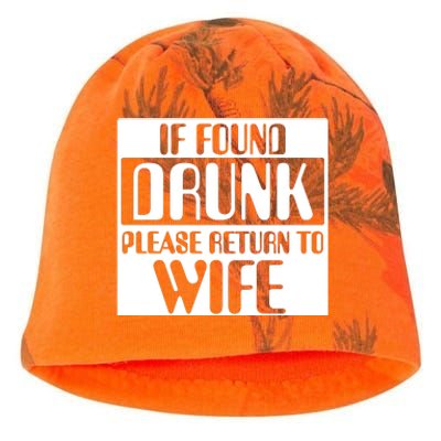 If Found Drunk Please Return To Wife Kati - Camo Knit Beanie