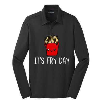 ItS Fry Day Friday Funny French Fries Fast Food Quote Silk Touch Performance Long Sleeve Polo