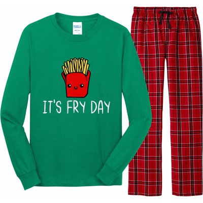 ItS Fry Day Friday Funny French Fries Fast Food Quote Long Sleeve Pajama Set