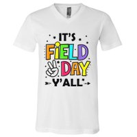 Its Field Day Y'all Teacher Student V-Neck T-Shirt