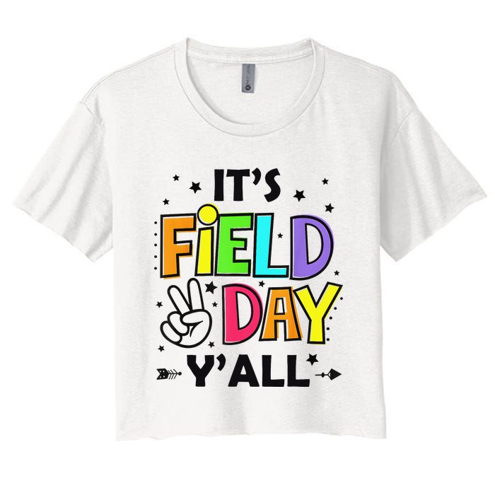 Its Field Day Y'all Teacher Student Women's Crop Top Tee