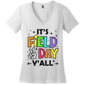 Its Field Day Y'all Teacher Student Women's V-Neck T-Shirt