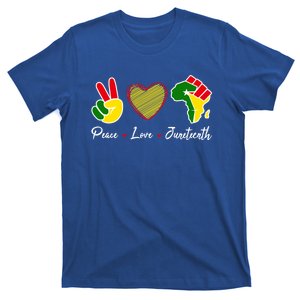 Independence Freedom Day Peace Love Juneteenth Black Pride Funny Gift T-Shirt