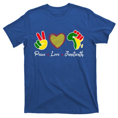 Independence Freedom Day Peace Love Juneteenth Black Pride Funny Gift T-Shirt