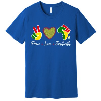 Independence Freedom Day Peace Love Juneteenth Black Pride Funny Gift Premium T-Shirt