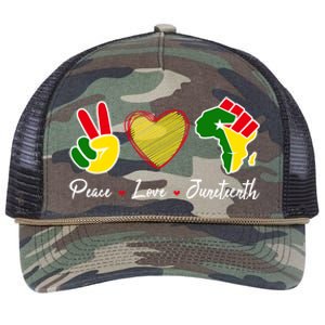 Independence Freedom Day Peace Love Juneteenth Black Pride Funny Gift Retro Rope Trucker Hat Cap