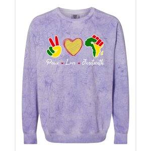 Independence Freedom Day Peace Love Juneteenth Black Pride Meaningful Gift Colorblast Crewneck Sweatshirt