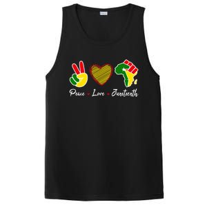 Independence Freedom Day Peace Love Juneteenth Black Pride Meaningful Gift PosiCharge Competitor Tank