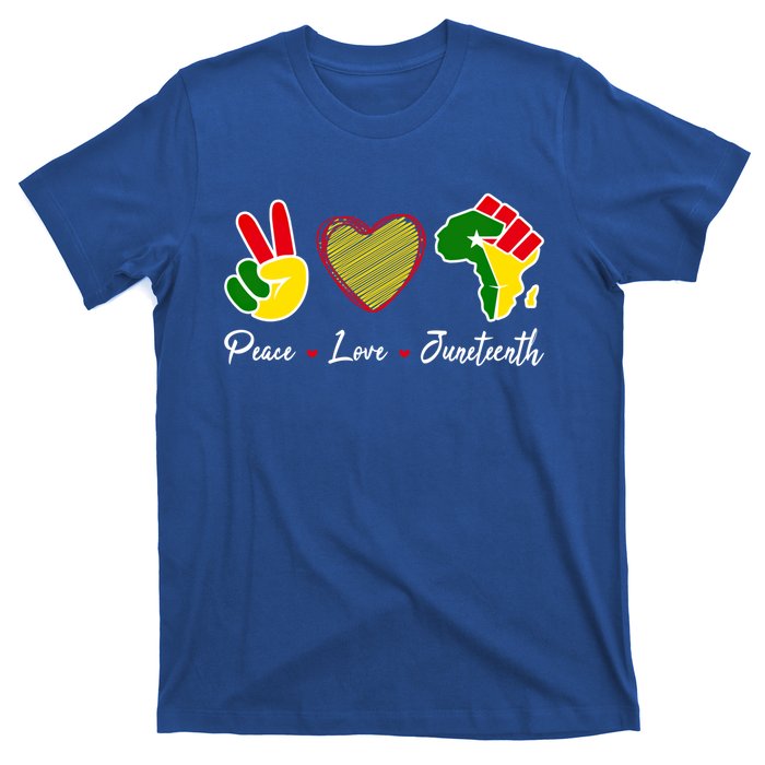 Independence Freedom Day Peace Love Juneteenth Black Pride Meaningful Gift T-Shirt