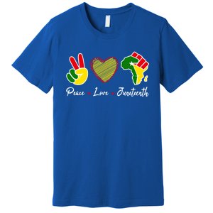 Independence Freedom Day Peace Love Juneteenth Black Pride Meaningful Gift Premium T-Shirt