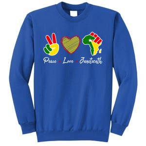 Independence Freedom Day Peace Love Juneteenth Black Pride Meaningful Gift Tall Sweatshirt