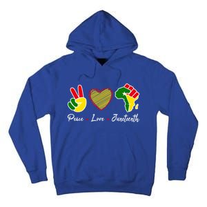 Independence Freedom Day Peace Love Juneteenth Black Pride Meaningful Gift Tall Hoodie