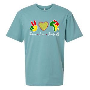 Independence Freedom Day Peace Love Juneteenth Black Pride Meaningful Gift Sueded Cloud Jersey T-Shirt