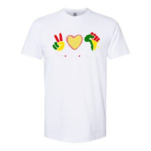 Independence Freedom Day Peace Love Juneteenth Black Pride Meaningful Gift Softstyle CVC T-Shirt