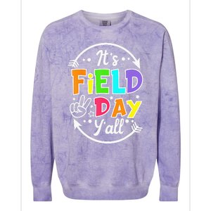 ItS Field Day YAll Funny Teacher Happy Field Day 2024 Colorblast Crewneck Sweatshirt