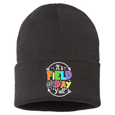 ItS Field Day YAll Funny Teacher Happy Field Day 2024 Sustainable Knit Beanie