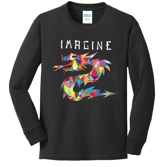 Imagine Fantasy Dragon Tattoo Style Kids Long Sleeve Shirt