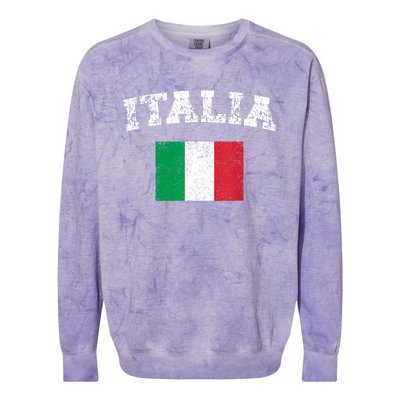 Italian Flag Distressed Flag Of Italy Italia Flag Colorblast Crewneck Sweatshirt