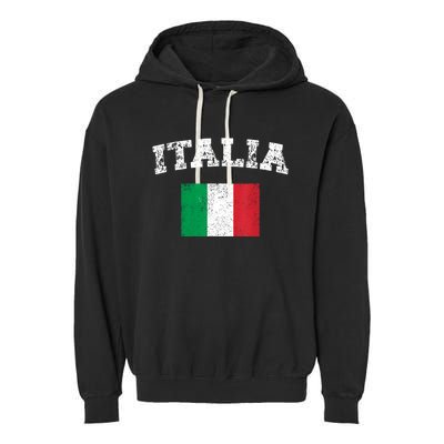 Italian Flag Distressed Flag Of Italy Italia Flag Garment-Dyed Fleece Hoodie