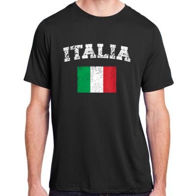 Italian Flag Distressed Flag Of Italy Italia Flag Adult ChromaSoft Performance T-Shirt