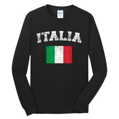 Italian Flag Distressed Flag Of Italy Italia Flag Tall Long Sleeve T-Shirt