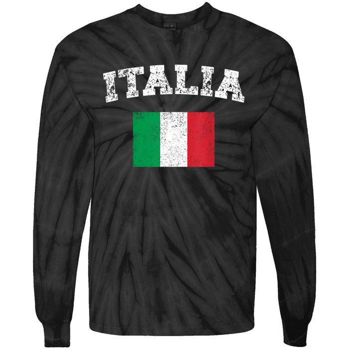 Italian Flag Distressed Flag Of Italy Italia Flag Tie-Dye Long Sleeve Shirt