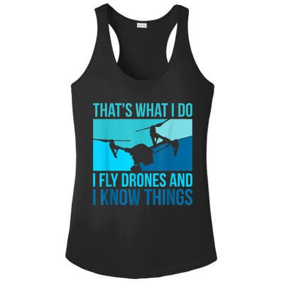 I Fly Drones & I Know Things Ladies PosiCharge Competitor Racerback Tank
