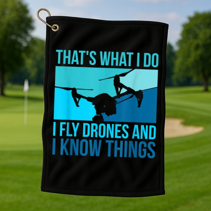 I Fly Drones & I Know Things Golf Towel