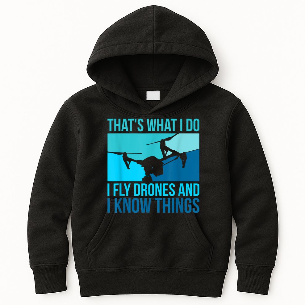 I Fly Drones & I Know Things Kids Hoodie