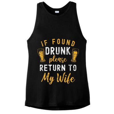 If Found Drunk Return To Wife Couples Funny Drinking Ladies PosiCharge Tri-Blend Wicking Tank